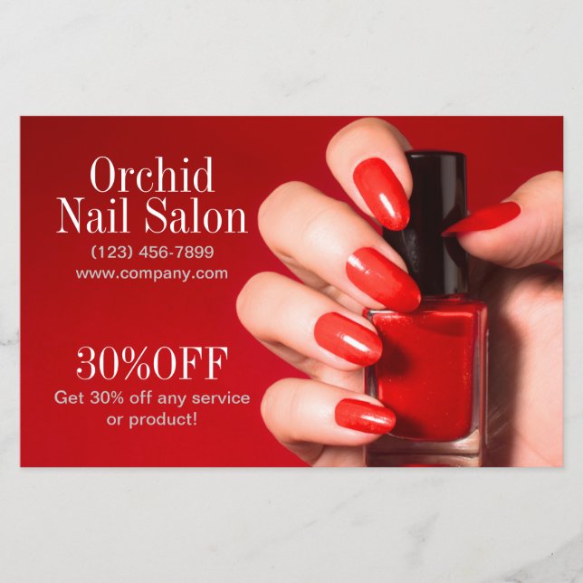  Nail Polish Esthetician Nail Salon Price Lists Flyer (Front)