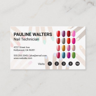 Nail Polish Manicure Pedicure Loyalty Card