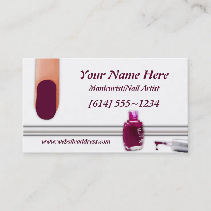 Nail Polish Manicurist/Nail Polish Business Cards Zazzle