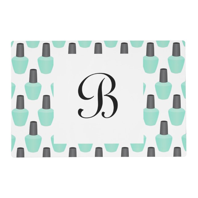 Nail Polish Monogramed Placemat (Front)