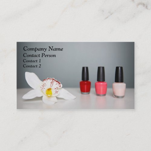Nail Polish &amp; Orchid Profile Card Business Card Template