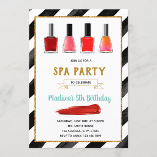 Nail polish party birthday invitation