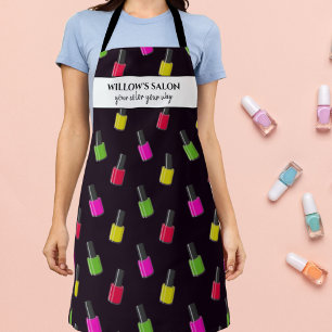 Nail Polish Pattern Custom Salon Spa Name Apron