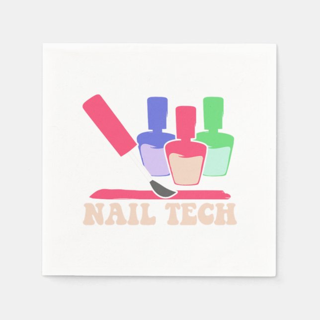 Nail Polish Pedicurist Manicurist Nail Technician  Napkins (Front)