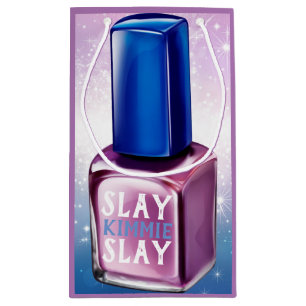 Nail Polish Purple Blue & Sparkles Custom Spa Small Gift Bag