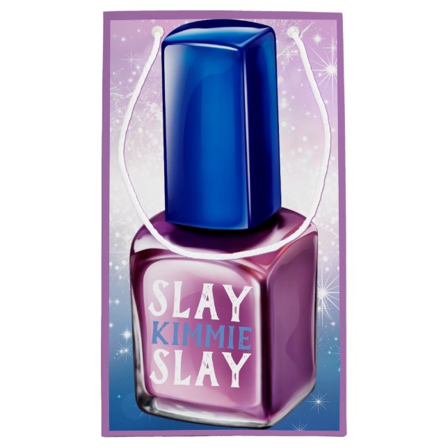 Nail Polish Purple| Blue & Sparkles | Custom Spa Small Gift Bag (Back)