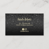 Nail Polish Rose Gold Drips Chic Black Manicurist Business Card (Back)