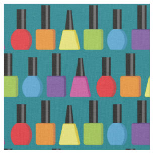 Nail Polish Salon Stylist Rainbow Colors Fabric