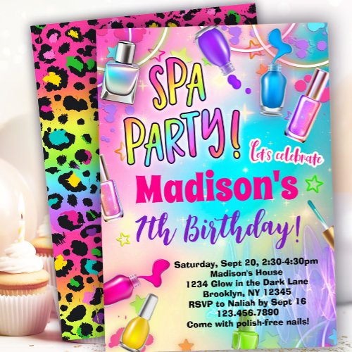 Nail Polish Spa Party Birthday  Invitation