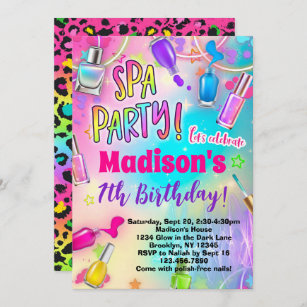Nail Polish Spa Party Birthday  Invitation