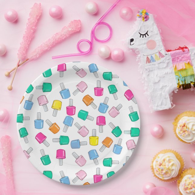 Nail Polish Spa Party Manicure Beauty Birthday Paper Plates (Party)