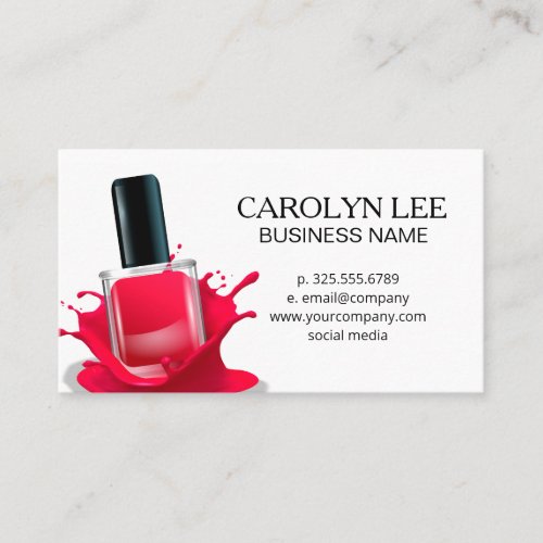 Nail Polish Splash Business Card