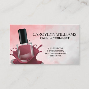 Nail Polish Splash   Manicure Business Card