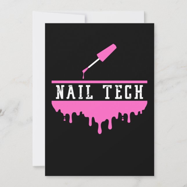 Nail Polish Tech Technician Manicurist Pedicurist  Invitation (Front)