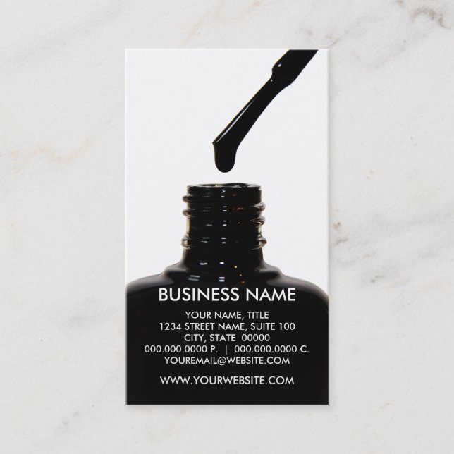 Nail Polish Transparent BG Business Cards (Front)