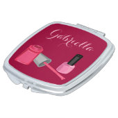 Nail Polish with Customizable Name Mirror Compact (Turned)