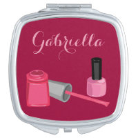 Nail Polish with Customizable Name Mirror Compact