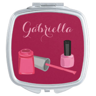 Nail Polish with Customizable Name Mirror Compact