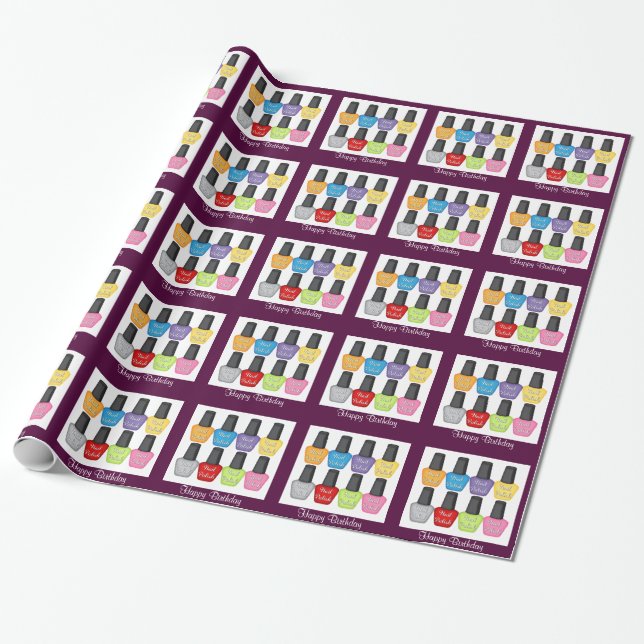Nail Polish Wrapping Paper (Unrolled)