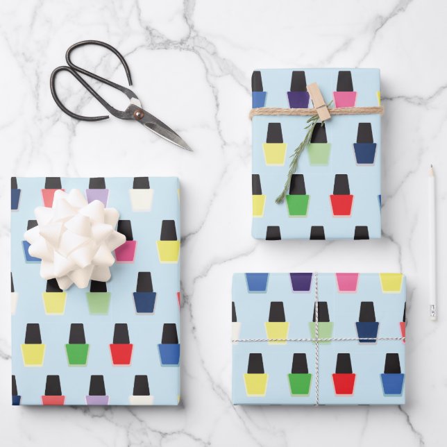 Nail Polish Wrapping Paper Sheets (Front)
