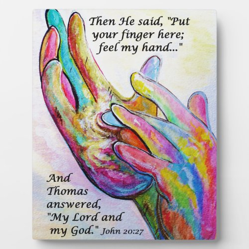 Nail Prints in His Hand Plaque