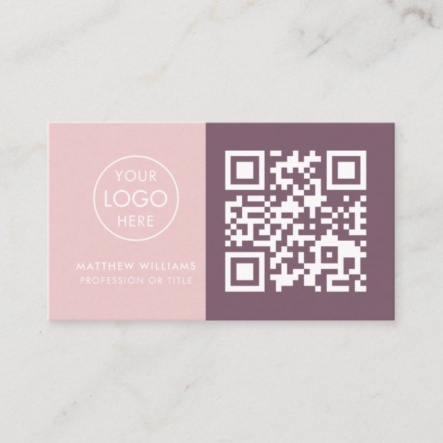 Nail Professional QR Code Logo Modern Business Card (Front)
