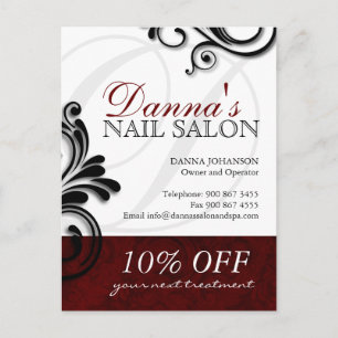 Nail Salon and Spa Advertising Postcard