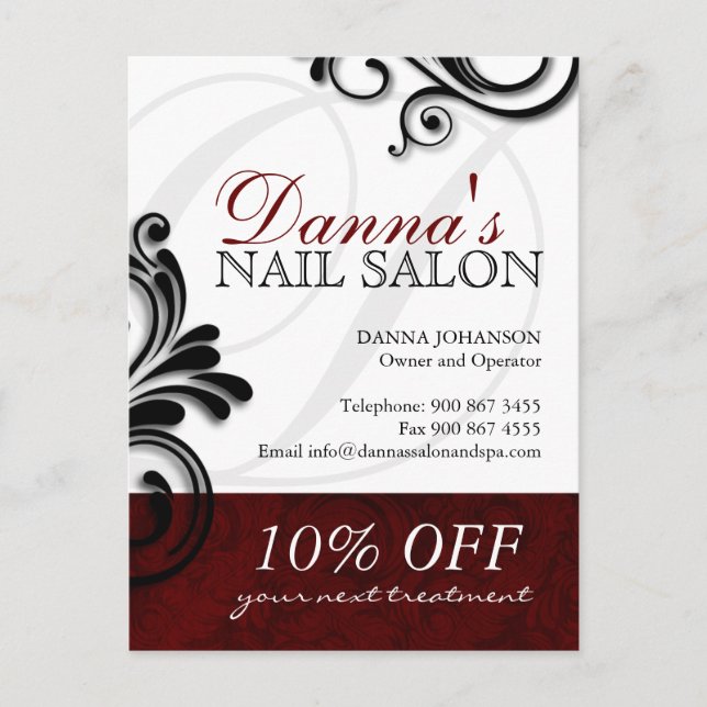 Nail Salon and Spa Advertising Postcard (Front)