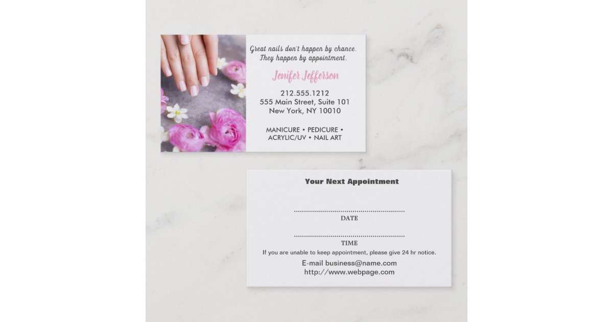 Nail Salon Appointment Business Card Zazzle