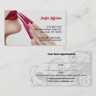 Nail Salon Appointment Business Card