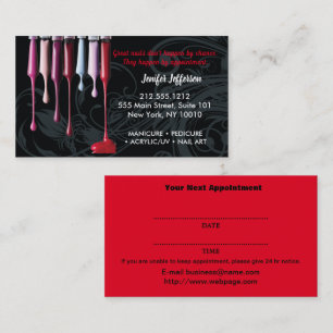 Nail Salon Appointment Business Card