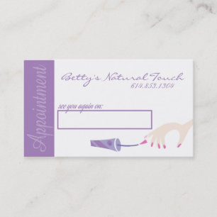 Nail Salon Appointment Cards