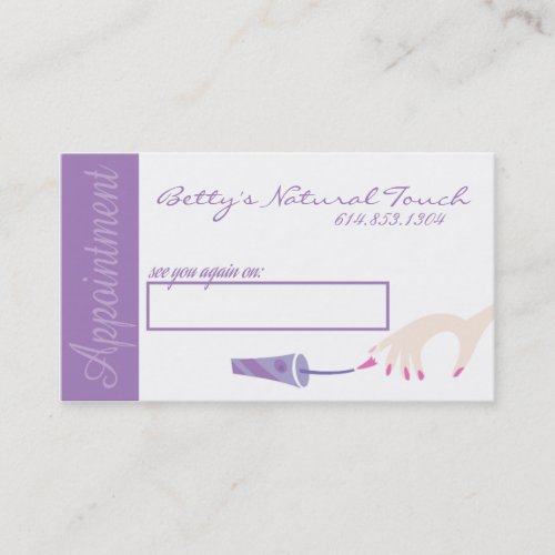Nail Salon Appointment Cards