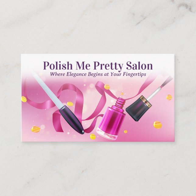 Nail Salon Background | Manicure Polish Loyalty Card (Front)