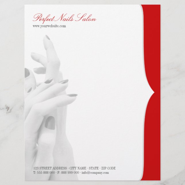 Nail Salon Beauty Center business letterhead (Front)