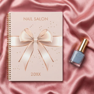 Nail salon beauty satin bow cute business  planner
