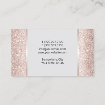 Nail Salon Blush Rose Gold Glitter Polish Manicure Business Card | Zazzle