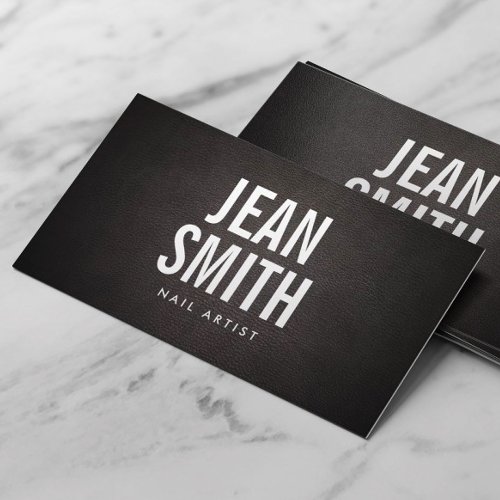 Simple Bold Text Nail Art Business Card