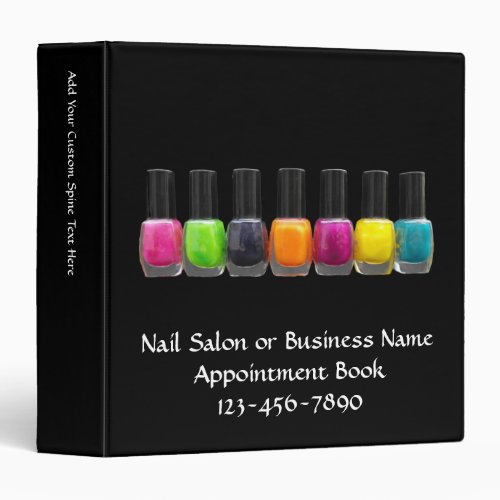 Nail Salon Business Bright Polish Bottles Binder