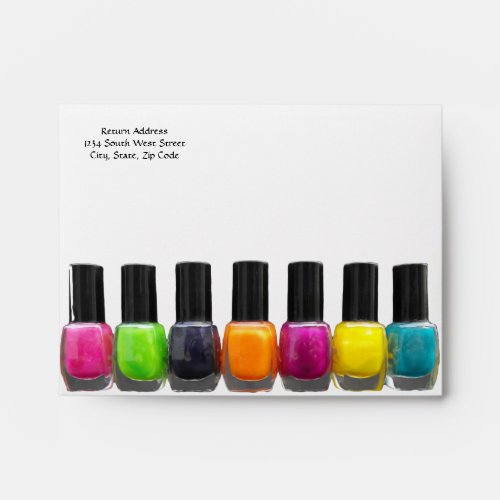 Nail Salon Business Bright Polish Bottles Envelope