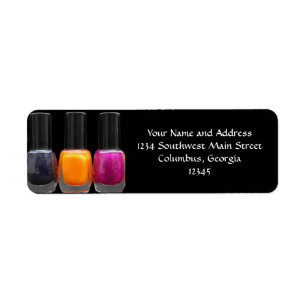 Nail Salon Business, Bright Polish Bottles Label