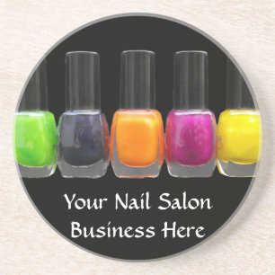 Nail Salon Business, Bright Polish Bottles Sandstone Coaster