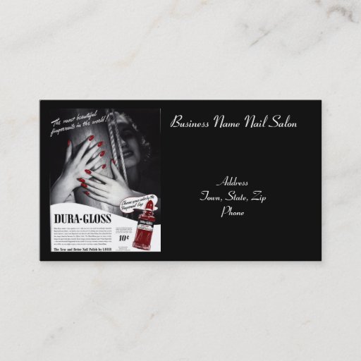 Customizable Nail Salon Business Card