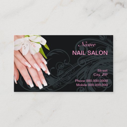 Customizable Nail Salon Business Card Business Card