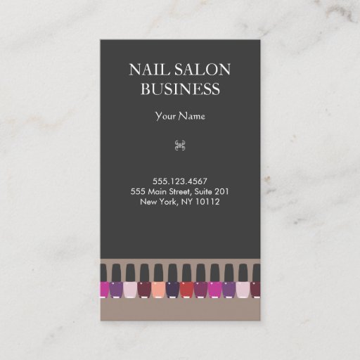 Customizable Nail Salon Business Card