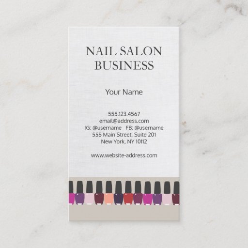 Customizable Nail Salon Business Card