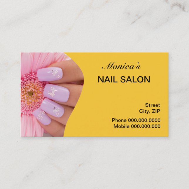 Nail Salon Business Card - choose your color (Front)