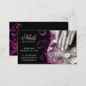 Nail Salon Business Card Glitter Pink (Front/Back)