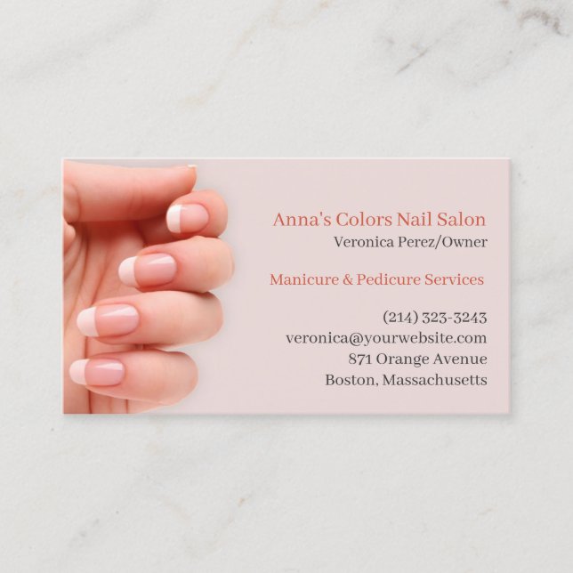 Nail Salon Business Card Template (Front)