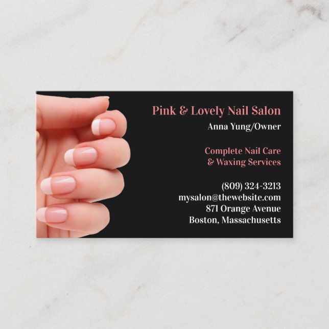 Nail Salon Business Card Template (Front)